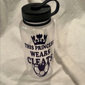 The Princess Wears Clears Soccer Sports Water Bottle